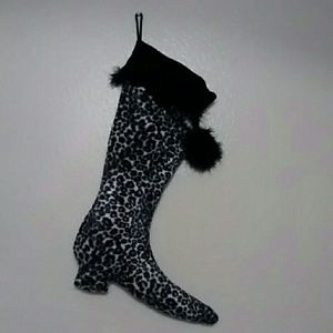 Ladies Boot Shaped Christmas Stocking Leopard